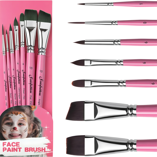 Custom Private Label Synthetic Face Paint Brush Professional Face Painting Brush Set Wholesale Soft Body Paint Brush for  Makeup