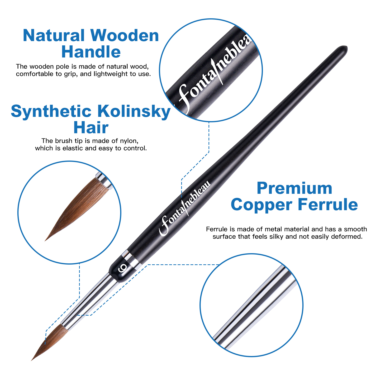 Wholesale Dental Laboratory Ceramic Brush 4 in 1 Replaceable Tip Synthetic Kolinsky Hair Dental Ceramic Painting Brush #2/4/6/8