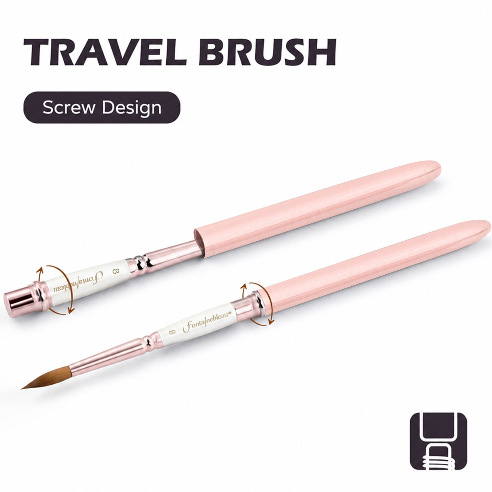 Professional Wolf Hair Travel Watercolor Brush with Screw Cap Portable Artist Paint Brush Custom Logo OEM Manufacturer