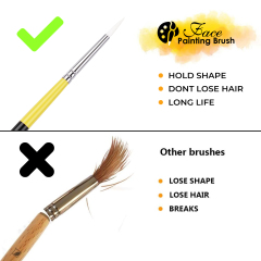 Wholesale Custom Logo Ebony Wooden Handle Face Paint Brush Kit Eco Friendly Watercolor Acrylic Detail Art Brush Set