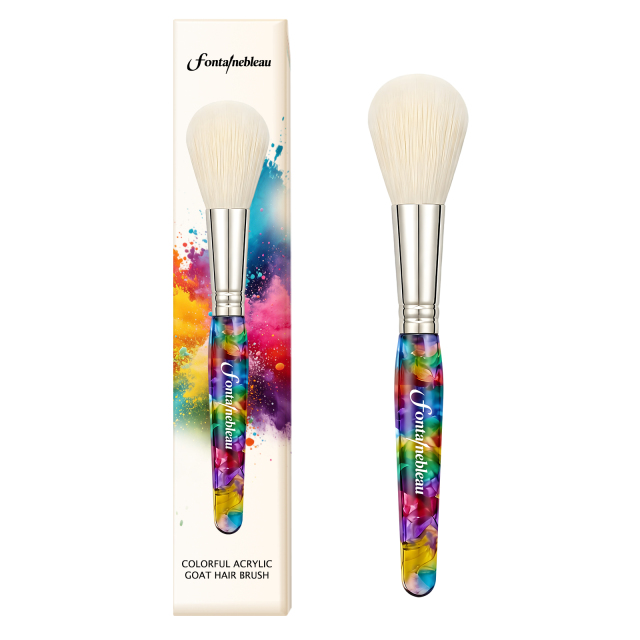 Custom Logo Colorful Acrylic Handle Mop Brush Soft Goat Hair Blending Paint Brush for Watercolor