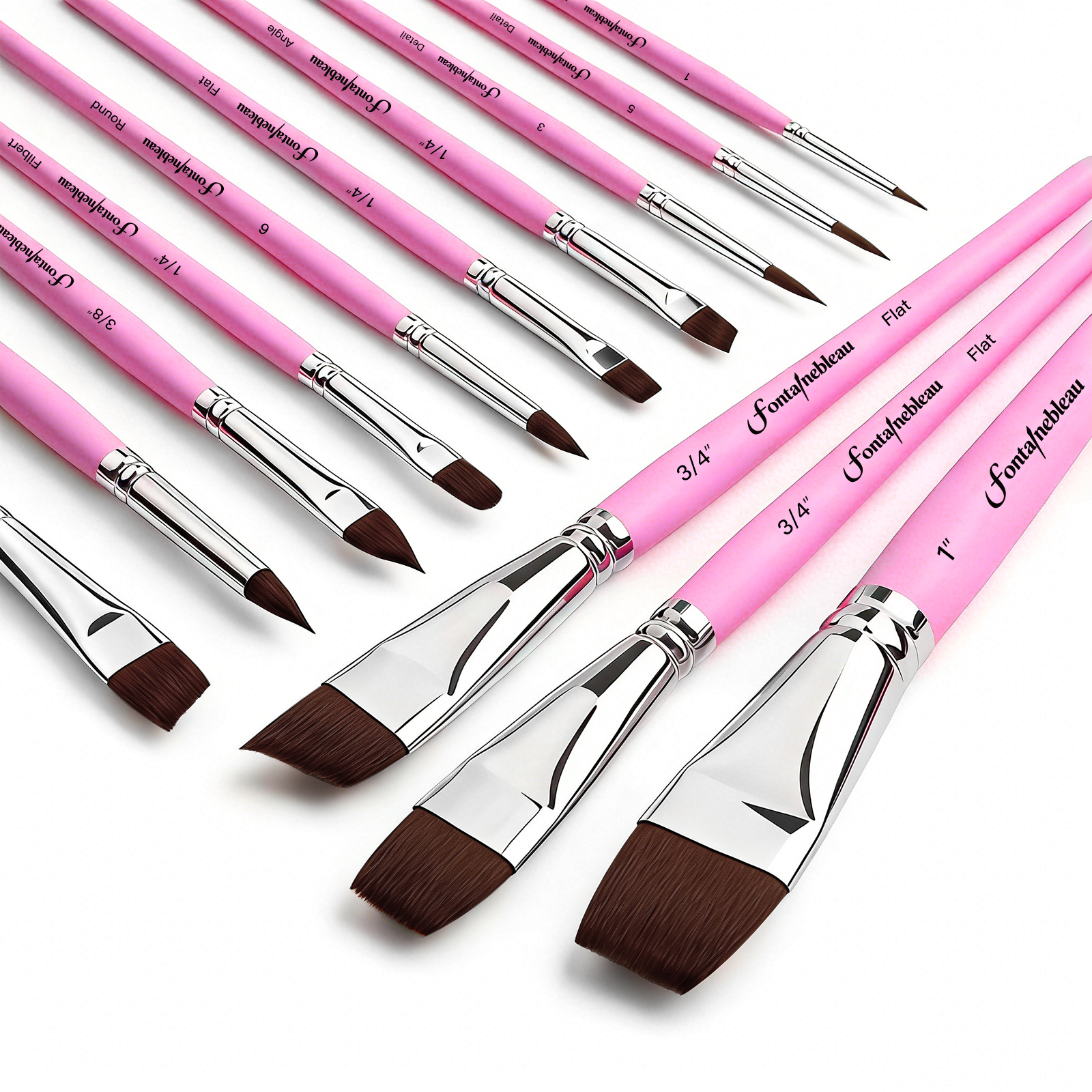 13pcs High Quality Nylon Hair Chrome-plated Ferrule Body Paint Brush Professional Face Painting Brushes for Art Painting