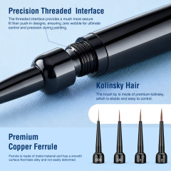 100% Kolinsky Sable Brush Dental Laboratory Metal Dental Denture Brush Dental Modeling Brush for Resin for Composite 000/00/1/2