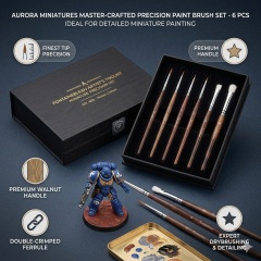 Fontainbleau Miniature Paint Brush Natural Sable Kolinsky Detail Paintbrushes with Walnut Handle for  Citadel Figure Painting