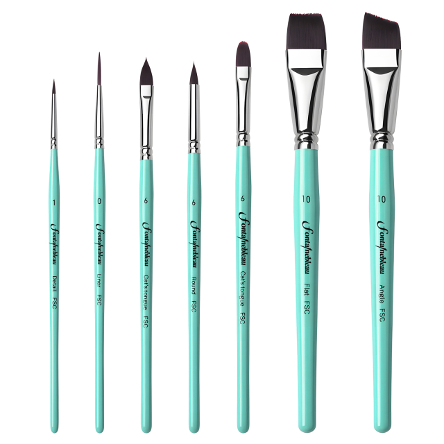 2026 Synthetic Face Paint Brush Set Flat Brush for Kids Body Wood Handle Brushes Face Paint OEM Customizable