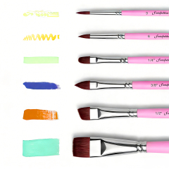 13PCS Fontainebleau Professional Custom Paint Brush Synthetic Face Paint Brush Large Flat Durable Paint Brush Set