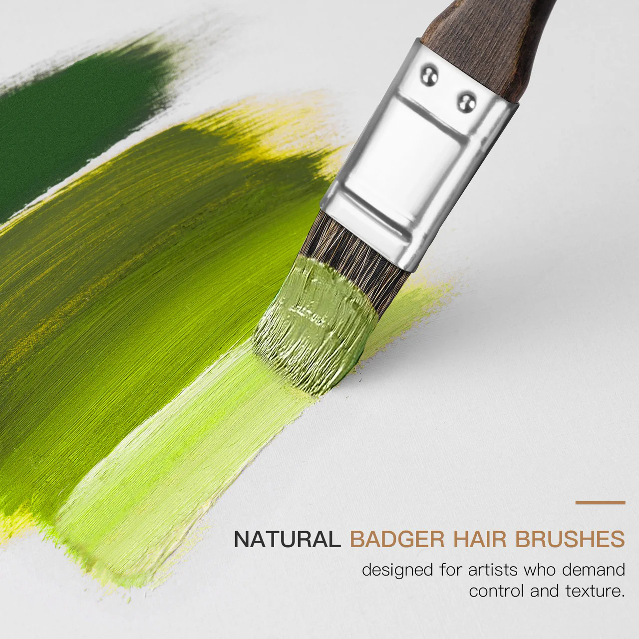 Fontainebleau Wholesale Artist Paint Brush Set Natural Badger Hair Oil Paint Brush Set for Professional Painters Art Supplies