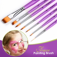 2026 New Premium Face Painting Brush Set Soft 1/2 Inch Flat Bristles with Purple Wood Handle for Artists