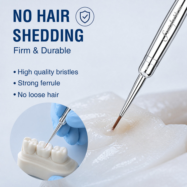 Professional Replaceable Tips Dental Porcelain Brush Kolinsky Sable Dental Ceramic Buildup Brush Dental Laboratory Brush 000/0/1