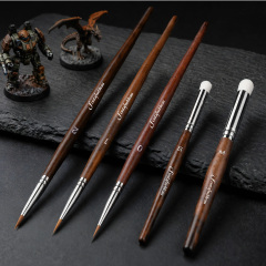 Fontainbleau Miniature Paint Brush Natural Sable Kolinsky Detail Paintbrushes with Walnut Handle for  Citadel Figure Painting