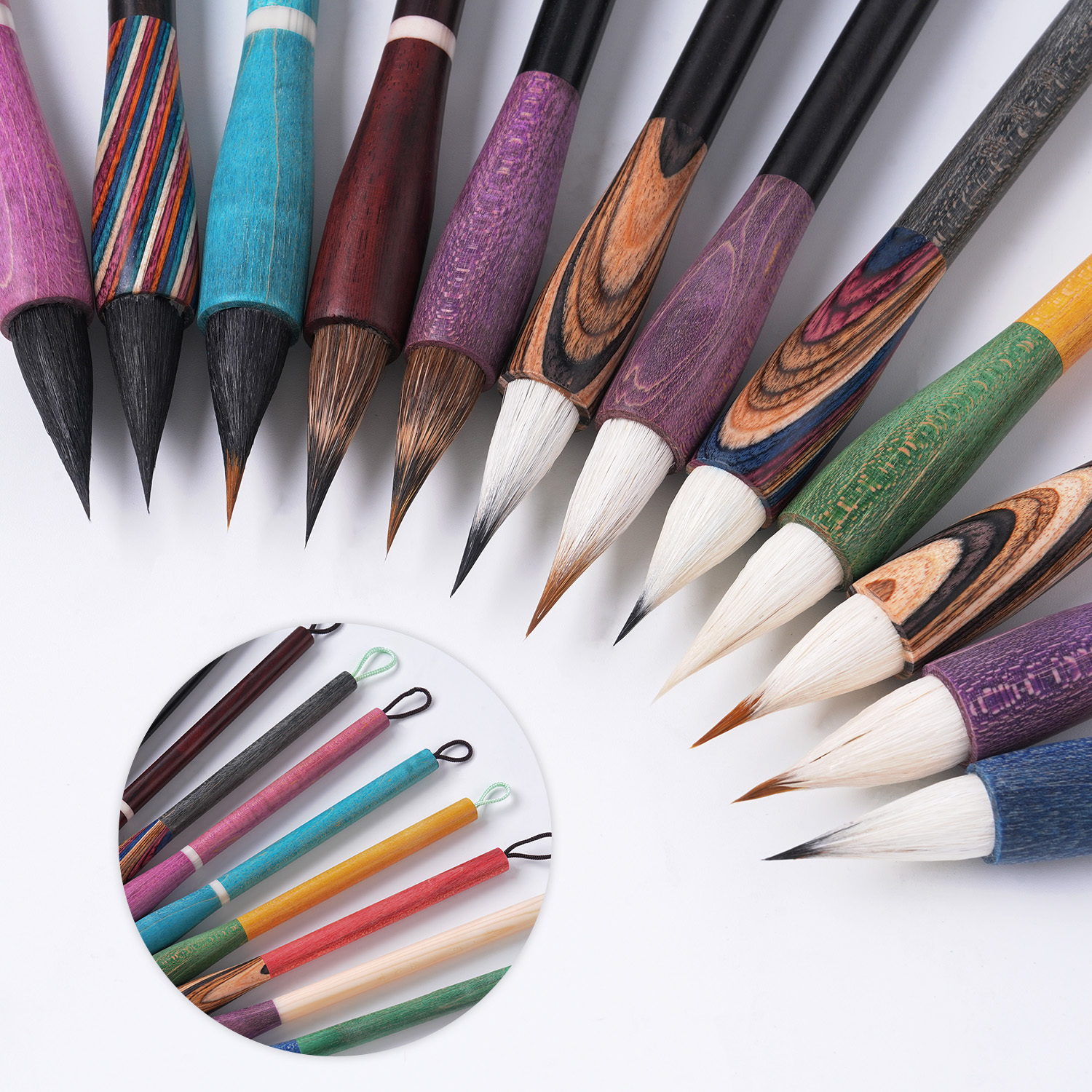 Premium Portable Watercolor Brush Set Mixed Natural Hair Painting Brushes with Gift Box for Beginners and Professional Artists