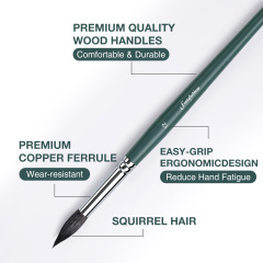 Professional 8Pcs Squirrel Hair Watercolor Paint Brush Set with Luxury Gift Box for Artists Gouache Wash Painting Brushes