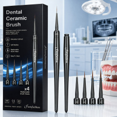 100% Kolinsky Sable Brush Dental Laboratory Metal Dental Denture Brush Dental Modeling Brush for Resin for Composite 000/00/1/2