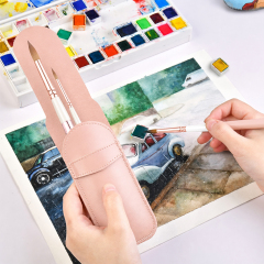 Professional Wolf Hair Travel Watercolor Brush with Screw Cap Portable Artist Paint Brush Custom Logo OEM Manufacturer