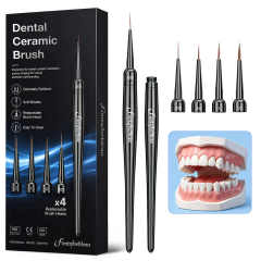 100% Kolinsky Sable Brush Dental Laboratory Metal Dental Denture Brush Dental Modeling Brush for Resin for Composite 000/00/1/2