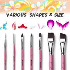 Custom Private Label Synthetic Face Paint Brush Professional Face Painting Brush Set Wholesale Soft Body Paint Brush for  Makeup