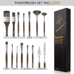 Fontainebleau Wholesale Artist Paint Brush Set Natural Badger Hair Oil Paint Brush Set for Professional Painters Art Supplies