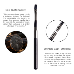 Premium Handle Replaceable Artist Paint Brush Set Interchangeable 7 Head Assembled Travel Detail Paintbrush Kit for Watercolor