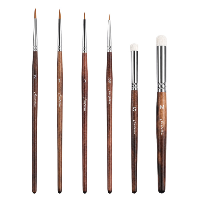 Fontainbleau Miniature Paint Brush Natural Sable Kolinsky Detail Paintbrushes with Walnut Handle for  Citadel Figure Painting