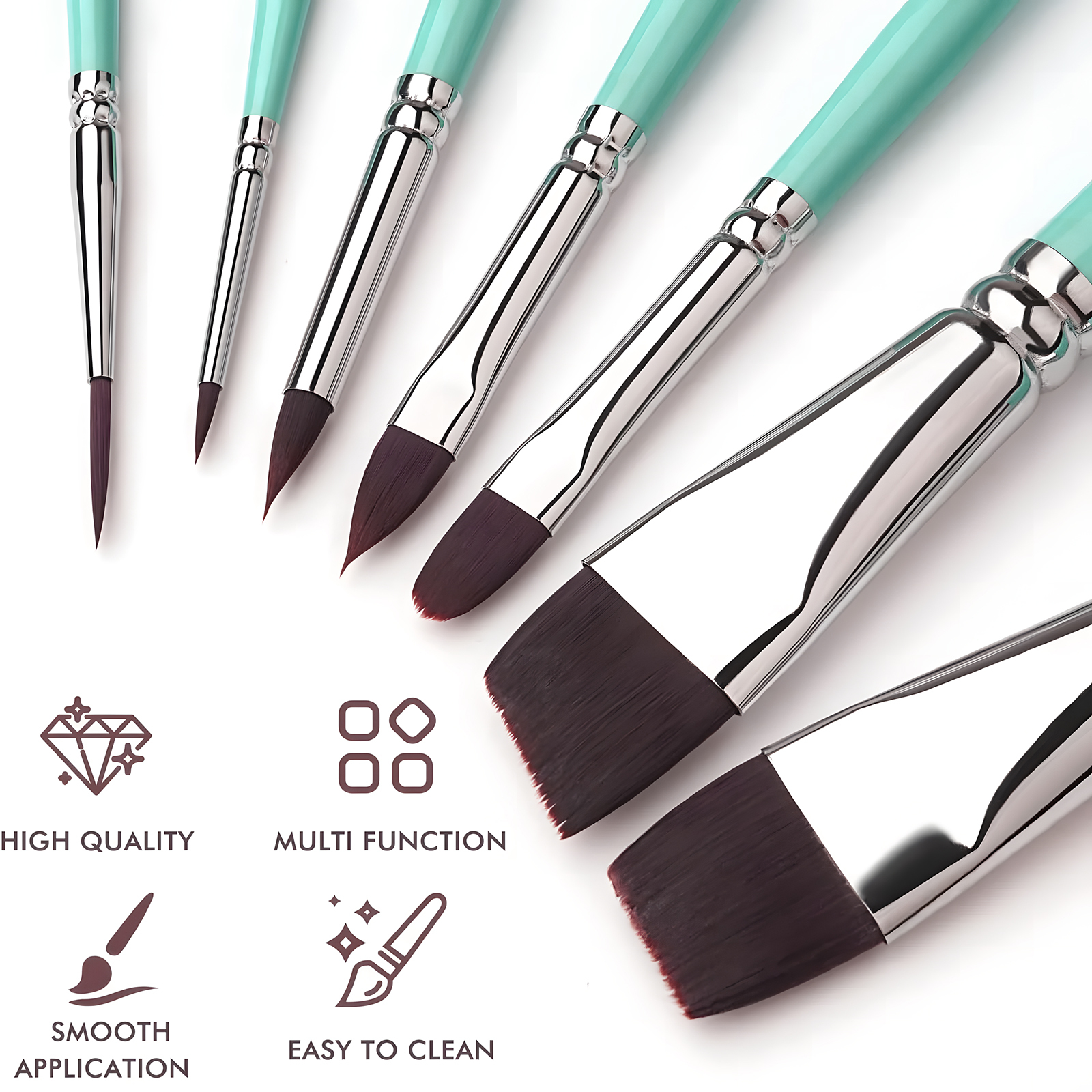 2026 Synthetic Face Paint Brush Set Flat Brush for Kids Body Wood Handle Brushes Face Paint OEM Customizable