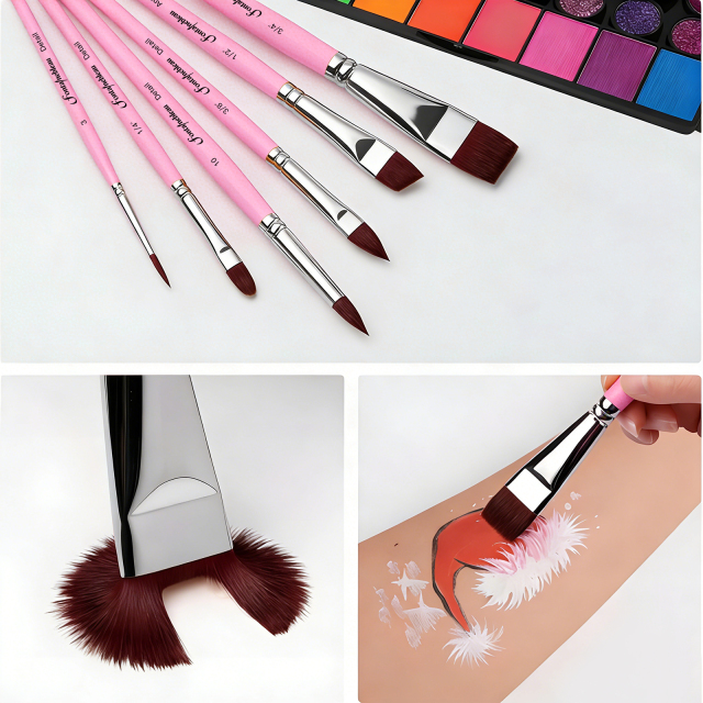 13PCS Fontainebleau Professional Custom Paint Brush Synthetic Face Paint Brush Large Flat Durable Paint Brush Set