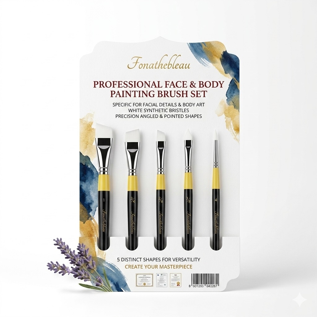 Wholesale Custom Logo Ebony Wooden Handle Face Paint Brush Kit Eco Friendly Watercolor Acrylic Detail Art Brush Set