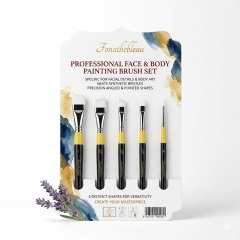 Wholesale Custom Logo Ebony Wooden Handle Face Paint Brush Kit Eco Friendly Watercolor Acrylic Detail Art Brush Set