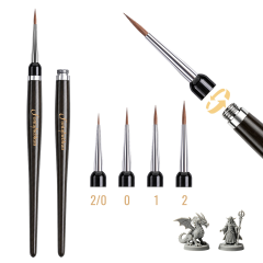 4-in-1 Replaceable Kolinsky Sable Miniature Brush with Ebony Handle