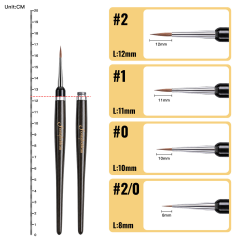 4-in-1 Replaceable Kolinsky Sable Miniature Brush with Ebony Handle