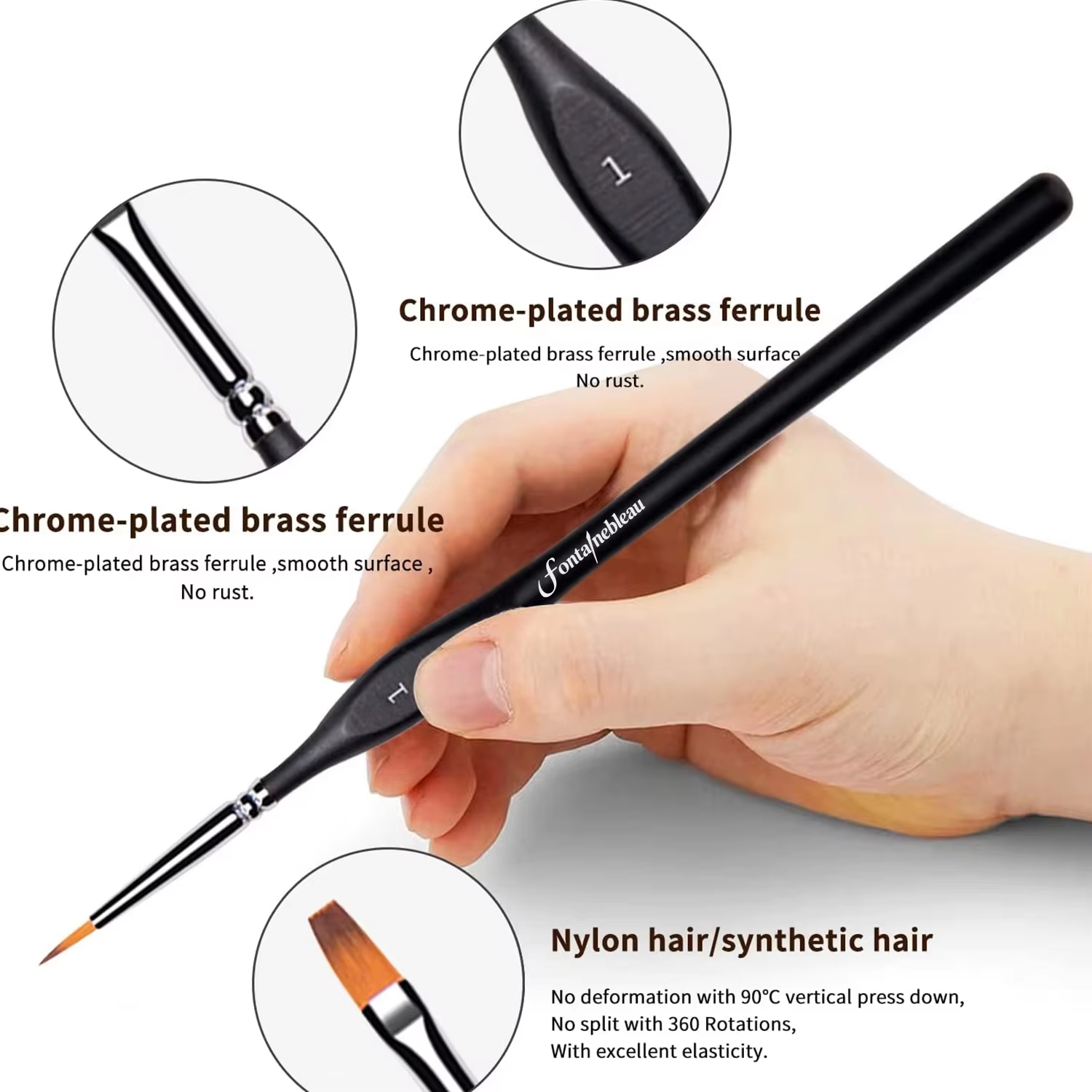 15-Piece Synthetic Nylon Miniature Detail Brush Set for Painting