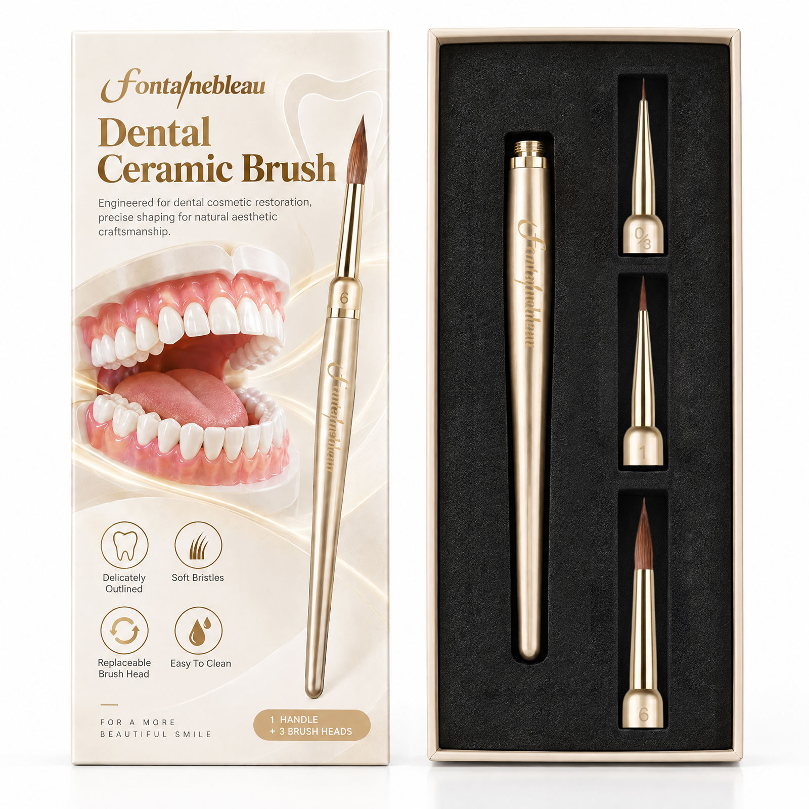 Replaceable Kolinsky Sable Dental Ceramic Brush for Dental Laboratories