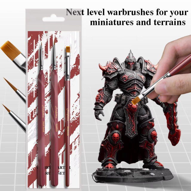 Nylon Miniature Model Painting Brush Set with Triangle Handles