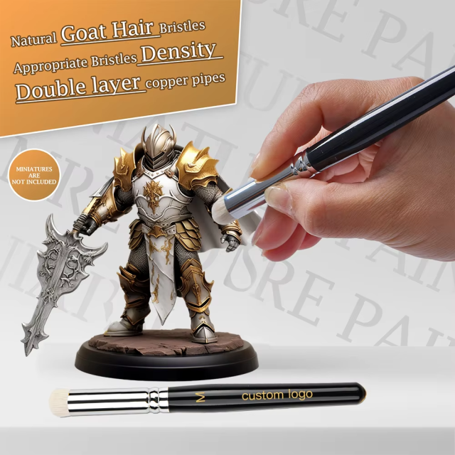 6-Piece Wool Dry Brush Set for Miniature Model Painting