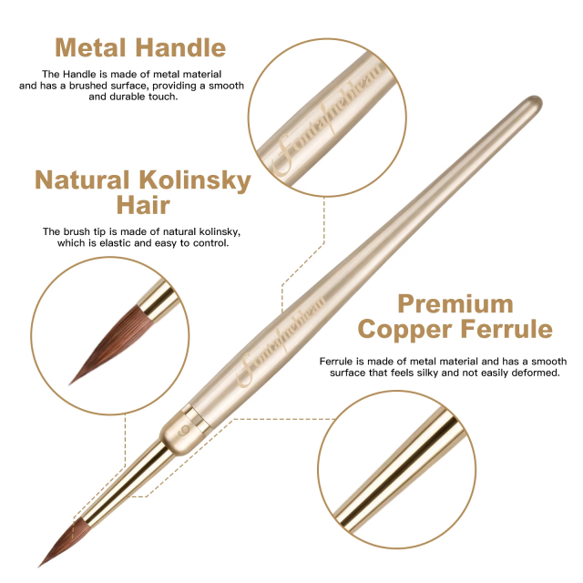 Replaceable Kolinsky Sable Dental Ceramic Brush for Dental Laboratories