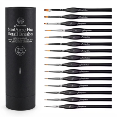 15-Piece Synthetic Nylon Miniature Detail Brush Set for Painting