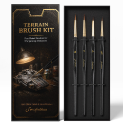 4-Piece Kolinsky Sable Miniature Detail Brush Set for Model Painting