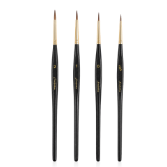 4-Piece Kolinsky Sable Miniature Detail Brush Set for Model Painting