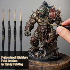 4-Piece Kolinsky Sable Miniature Detail Brush Set for Model Painting
