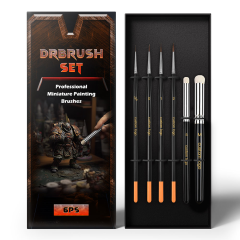 6-Piece Wool Dry Brush Set for Miniature Model Painting