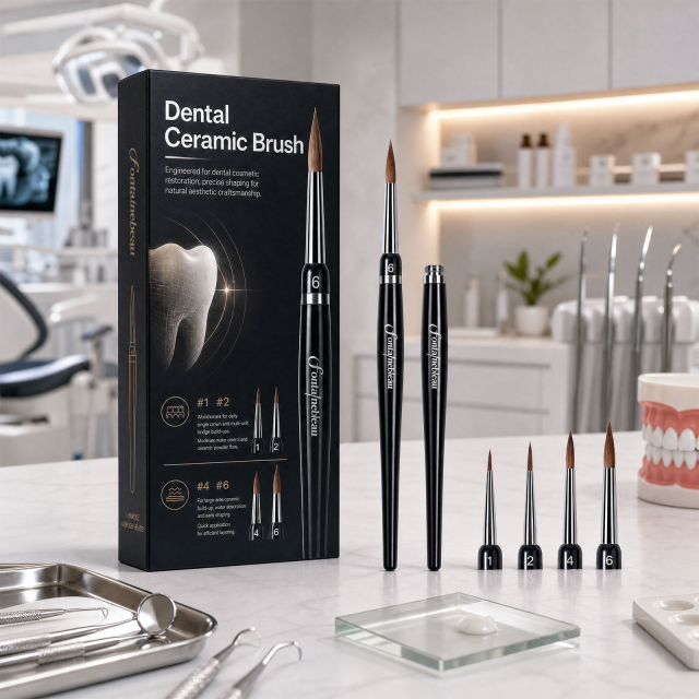 4-in-1 Replaceable Kolinsky Sable Dental Ceramic Brush