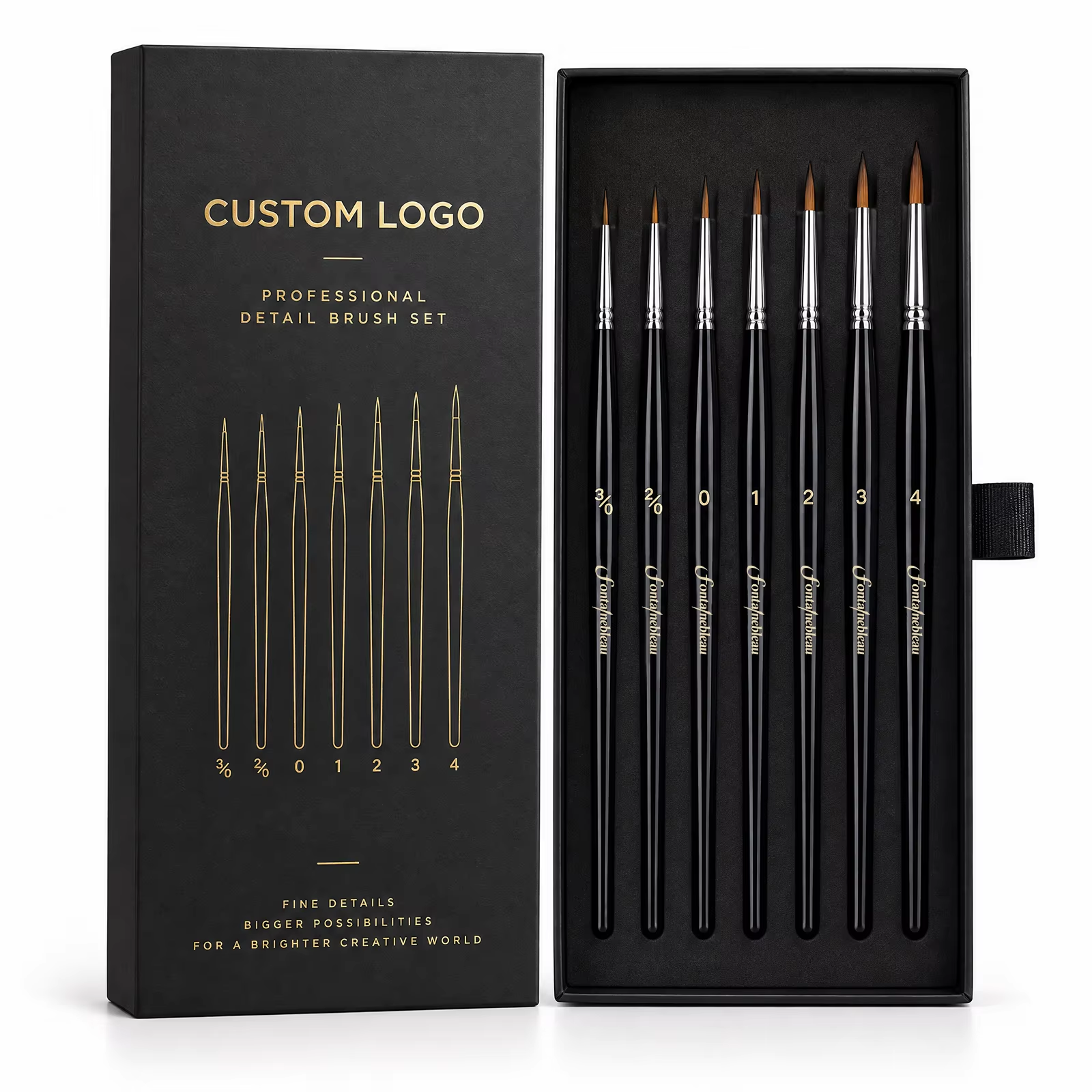 7-Piece Synthetic Kolinsky Sable Miniature Detail Brush Set