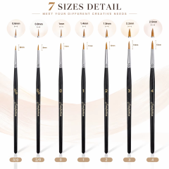 7-Piece Synthetic Kolinsky Sable Miniature Detail Brush Set