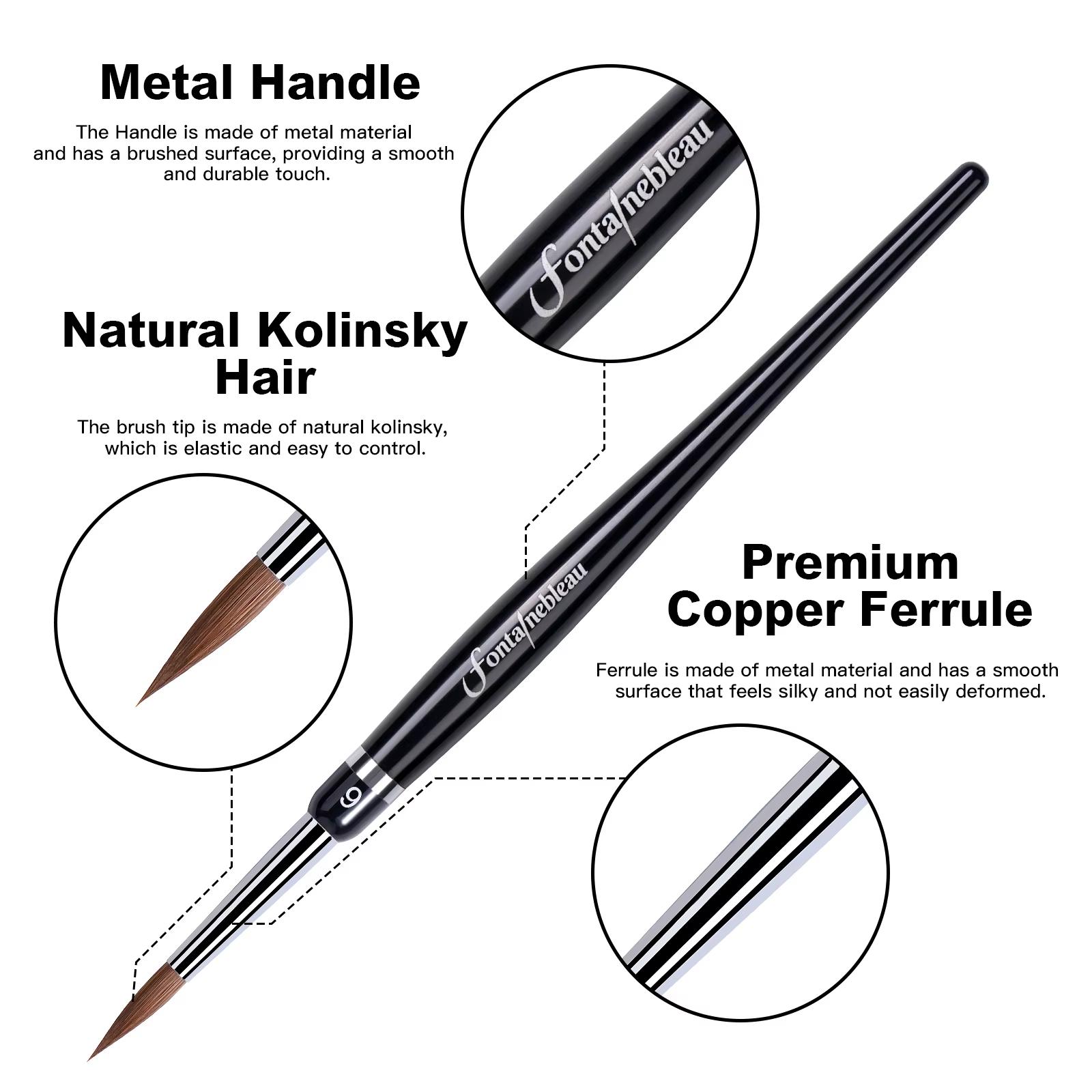4-in-1 Replaceable Kolinsky Sable Dental Ceramic Brush