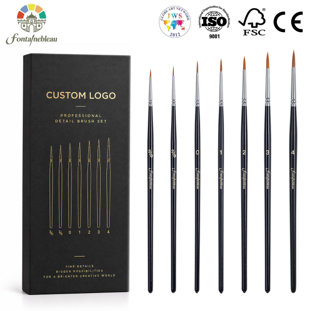 7-Piece Synthetic Kolinsky Sable Miniature Detail Brush Set