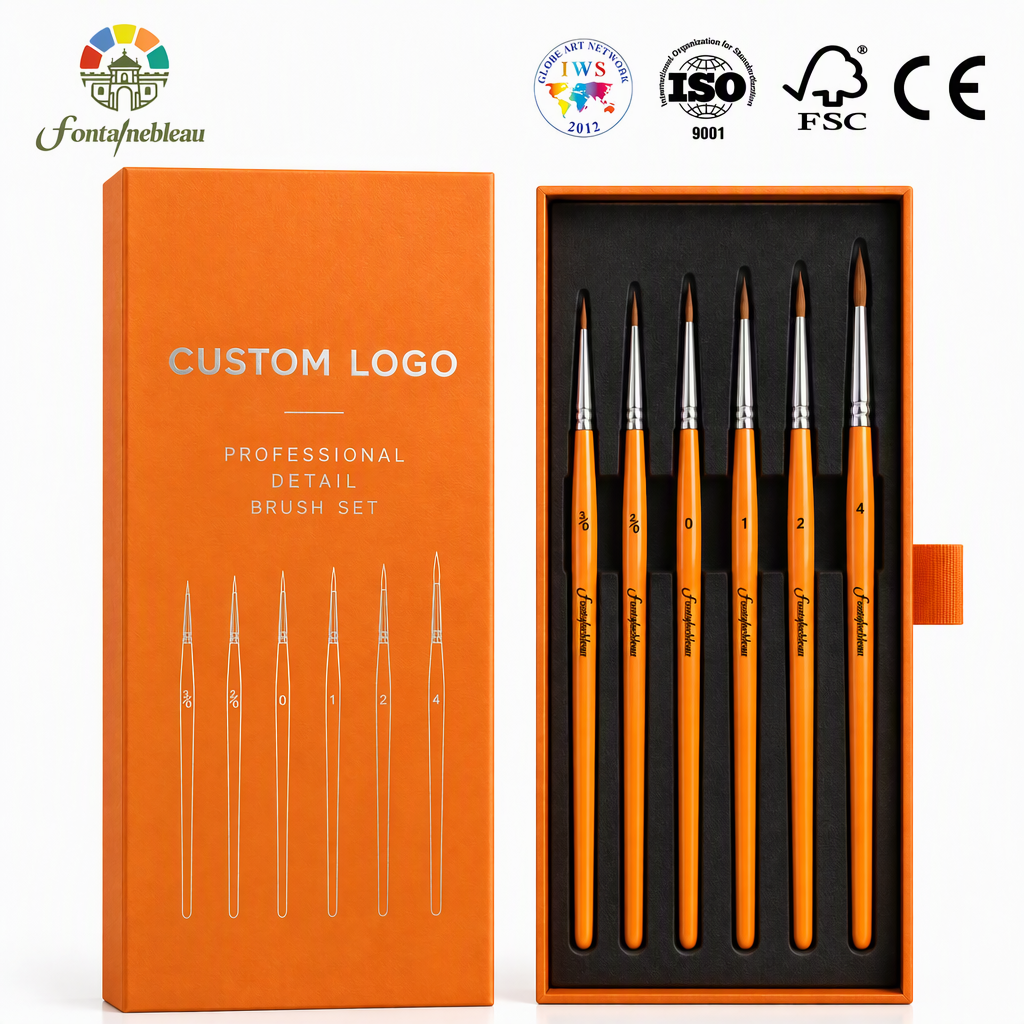 6-Piece Kolinsky Sable Miniature Detail Brush Set