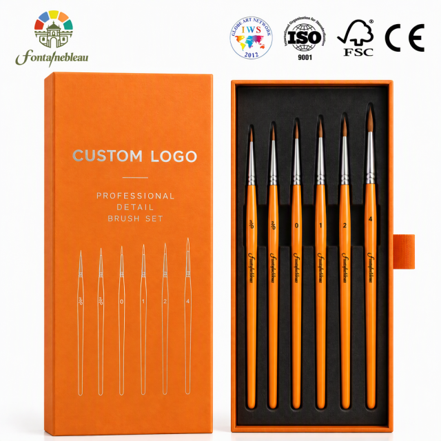 6-Piece Kolinsky Sable Miniature Detail Brush Set