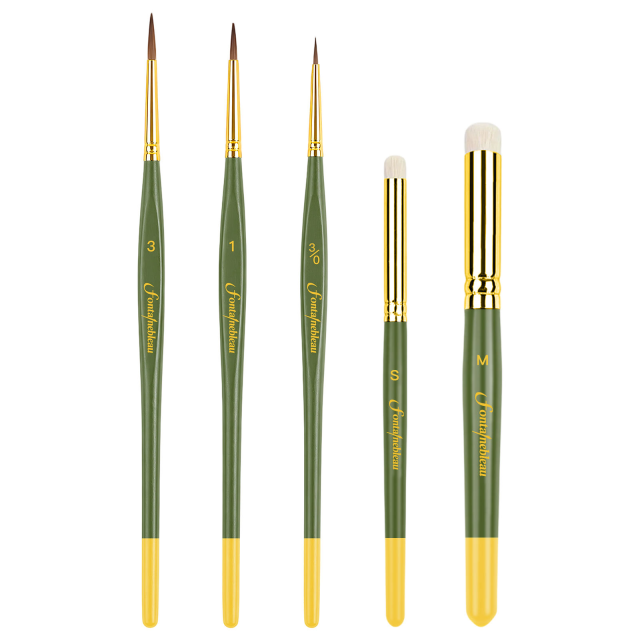 Kolinsky Sable Miniature Brush Set for Detail, Liner and Weathering