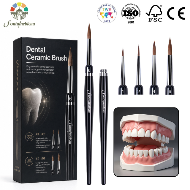4-in-1 Replaceable Kolinsky Sable Dental Ceramic Brush