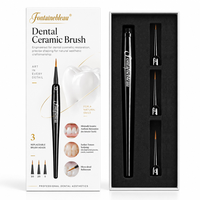Kolinsky Sable Dental Characterization Brush with Replaceable Tips