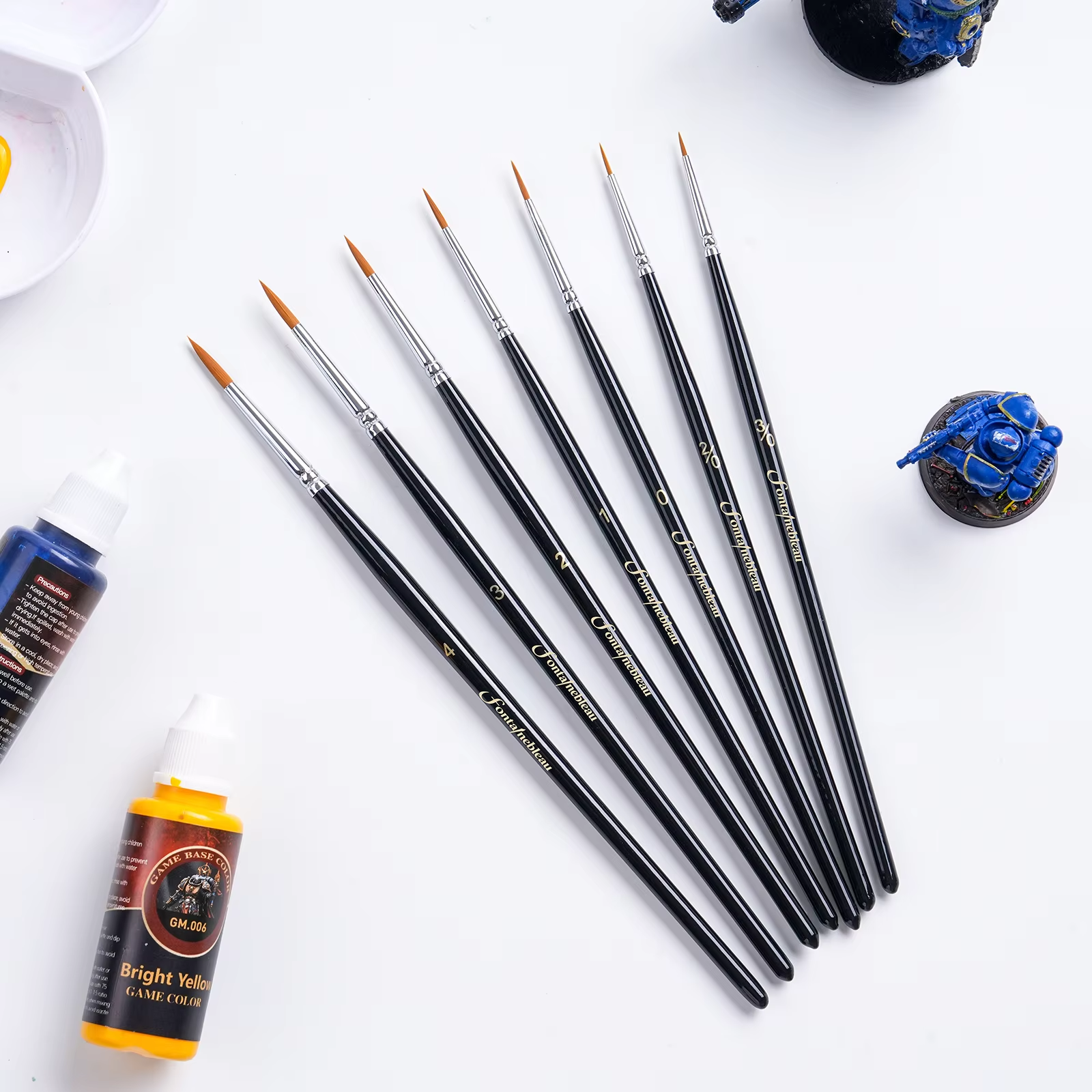 7-Piece Synthetic Kolinsky Sable Miniature Detail Brush Set